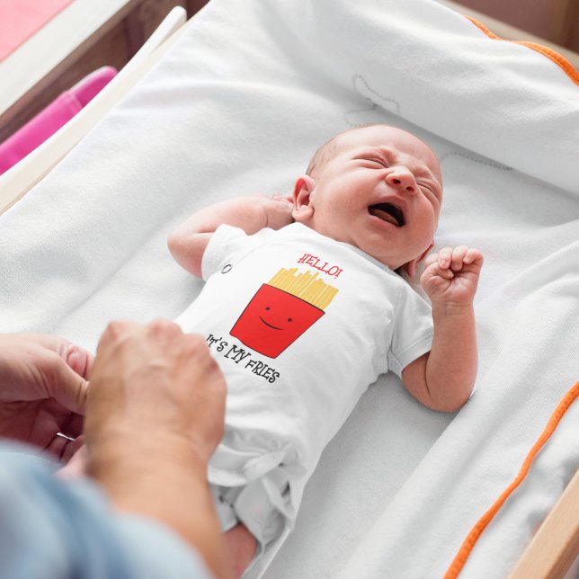 Body Para Bebê Fries Cartoon (funny french fries cute newborn baby bodysuit toddler birthday baby shower.)