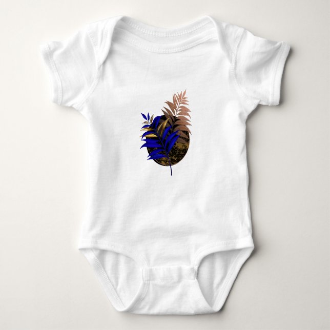 Body Para Bebê Frio azul no círculo preto (Frente)