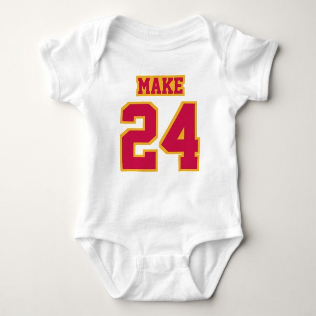 Body Para Bebê Front WHITE CRIMSON DOURADO Bodycase Futebol Jerse (Frente)