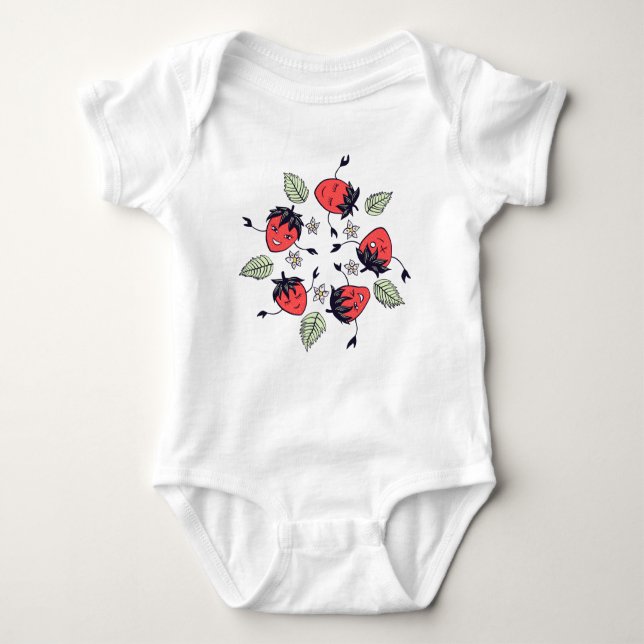Body Para Bebê Fruta Cute Strawberry Kawaii (Frente)