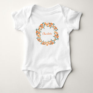 Body Para Bebê Fruta de Laranja Cítrica Personalizada