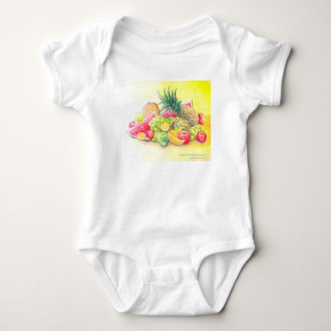 Body Para Bebê Frutas felizes (Frente)