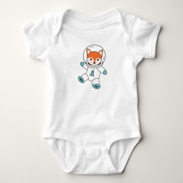 Body Para Bebê Fuchs Voa No Espaço Como Um Foguete Astronauta (Frente)