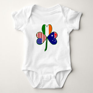 Body Para Bebê Fundo Verde do Trevo Australiano