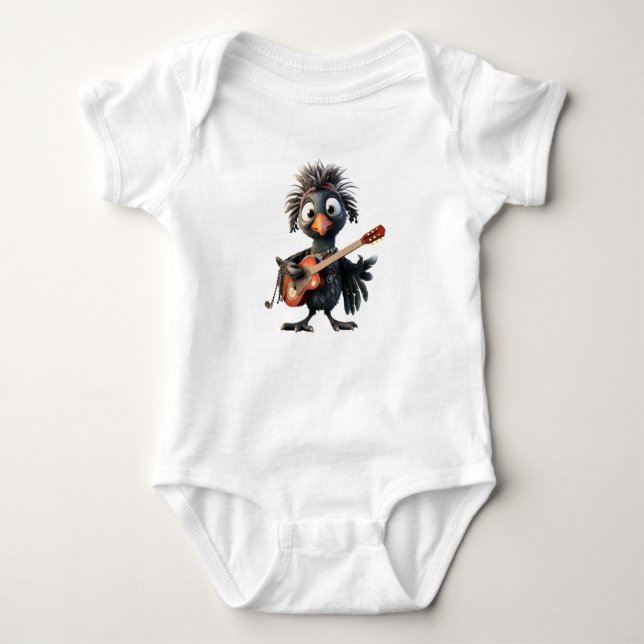 Body Para Bebê Funky Rocker Bird (Frente)