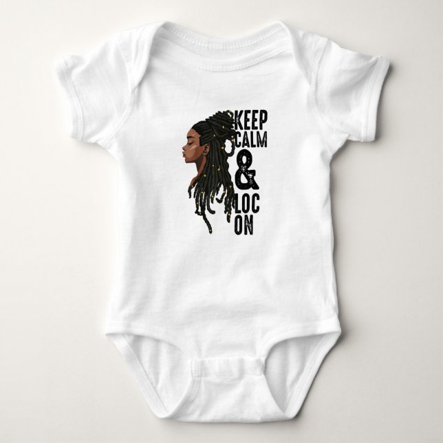 Body Para Bebê Funny Black Melanin Dreadlocks Gift Cute Afro Loc (Frente)