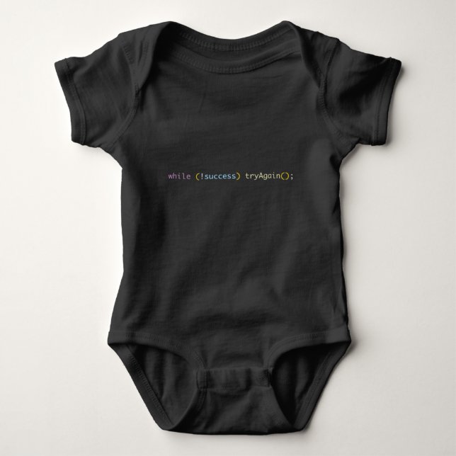 Body Para Bebê Funny Coder Baby Shower Gift | Try Again Infant (Frente)