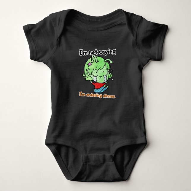Body Para Bebê Funny Crying Alien Baby "Ordering Dinner" (Frente)