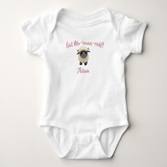 Body Para Bebê Funny cute Sheep Eid Adha funny Baby Clothes  (Frente)