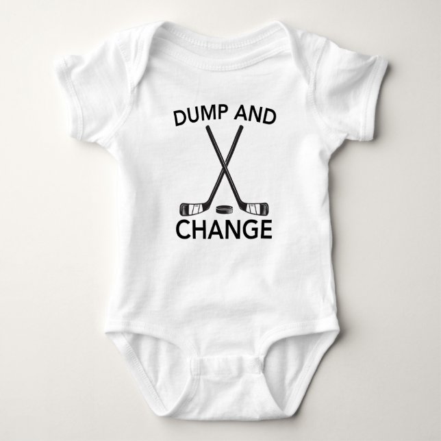 Body Para Bebê Funny Dump And Change Hockey (Frente)