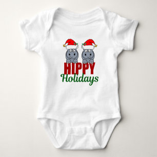 Body Para Bebê Funny Hippo Christmas Pun