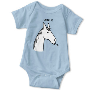 Body Para Bebê Funny Horse Personalizado