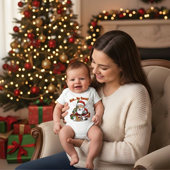 Body Para Bebê Funny Santa Kids Jersey | Cookie Thief Christmas O (Criador carregado)