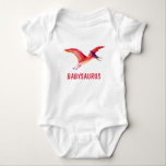 Body Para Bebê Funny Watercolor Pterosaur Personalizado<br><div class="desc">Pterossauro pintado personalizado pelo biqueira. Personalizável!</div>