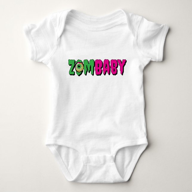 Body Para Bebê Furioso Punny Cute "ZomBaby" (Frente)