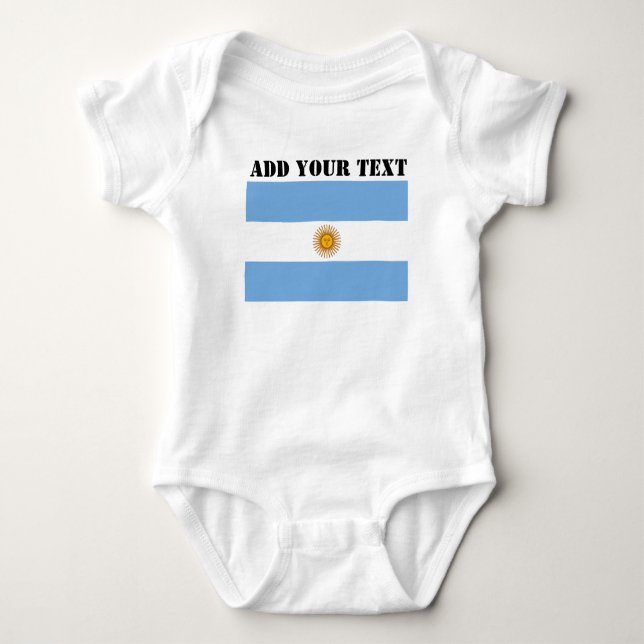 Body Para Bebê Futebol 2022 - Bandeira da Argentina (Frente)