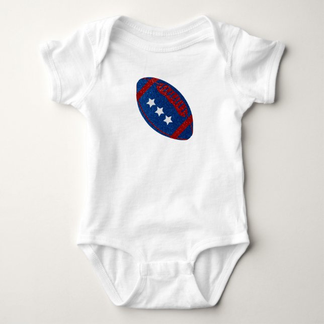 Body Para Bebê Futebol Americano 4 de Julho Brilho (Frente)