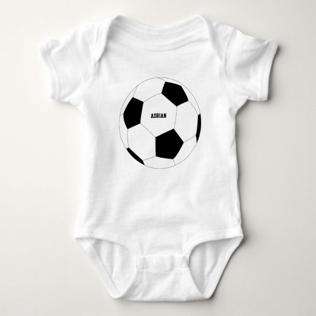 Body Para Bebê Futebol de bola de futebol personalizado (Frente)