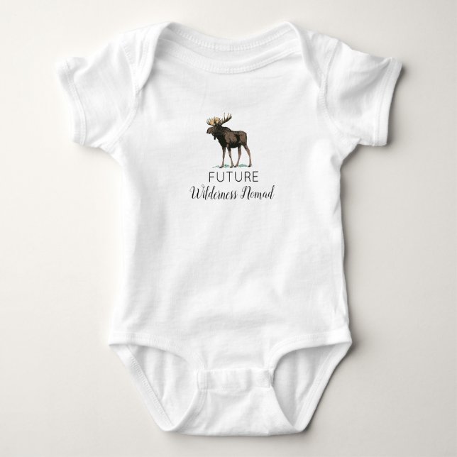 Body Para Bebê Futura Natureza Selvagem Nomad Moose (Frente)