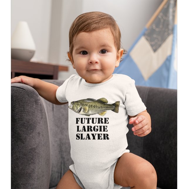 Body Para Bebê Futura Pesca De Caça À Boca-Larga (Largemouth Bass Fishing Baby Shirt )