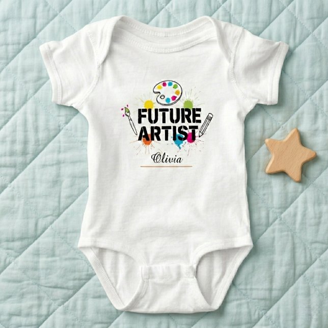 Body Para Bebê Future Artist  Personalized Baby Bodysuit (Criador carregado)