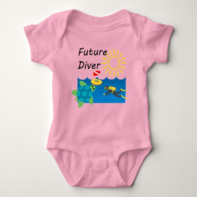 Body Para Bebê Future Diver Design - Baby Jersey - Bodysuit (Frente)