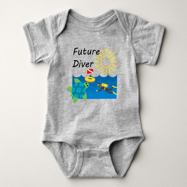 Body Para Bebê Future Diver Design - Baby Jersey - Bodysuit (Frente)
