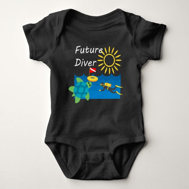 Body Para Bebê Future Diver Design - Bebê Jersey - Bodô (Frente)