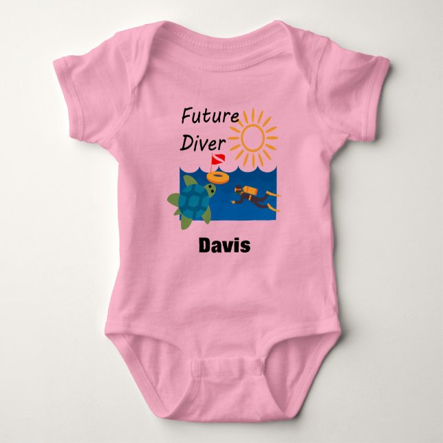 Body Para Bebê Future Diver Design - Bebê Jersey - Bodô (Frente)