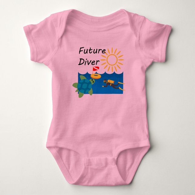 Body Para Bebê Future Diver Design - Bebê Jersey - Bodô (Frente)