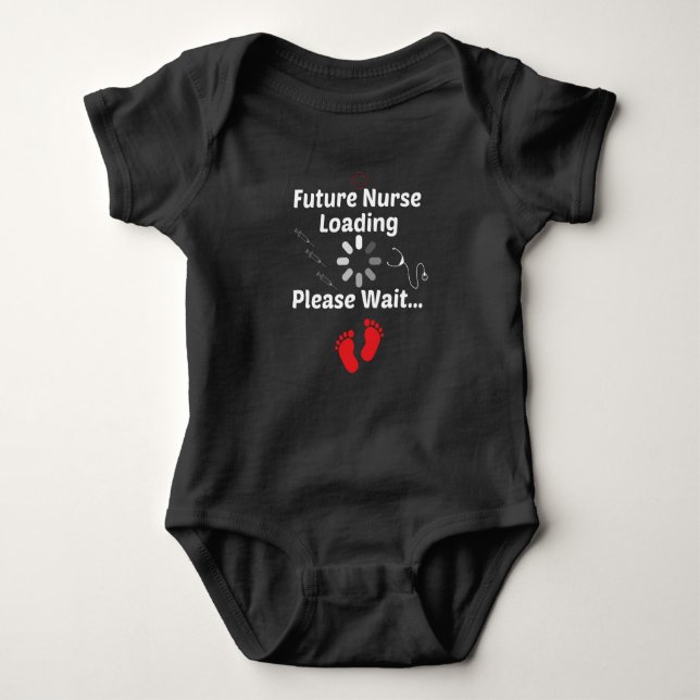 Body Para Bebê Future Nurse Loading  Please Wait...,baby gift  (Frente)