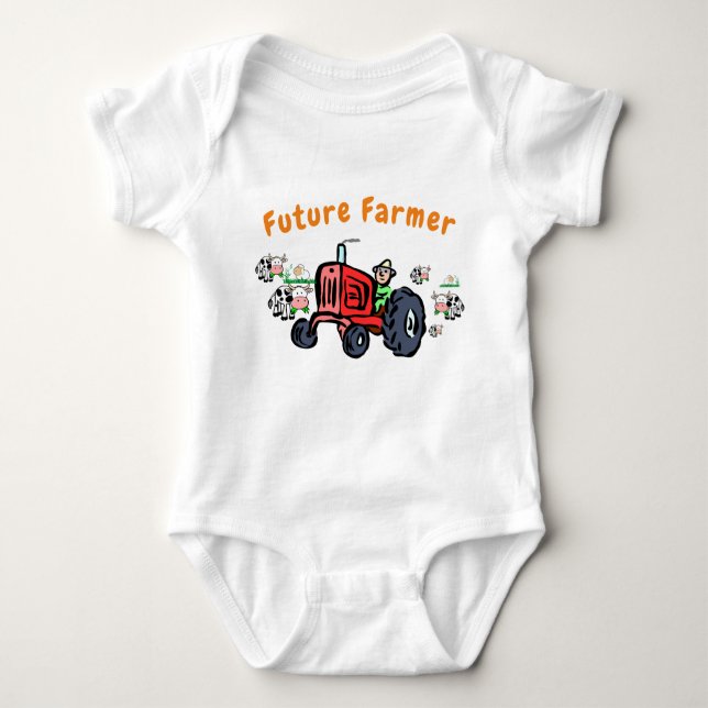 Body Para Bebê Futuro Agricultor no Armário do Trator (Frente)
