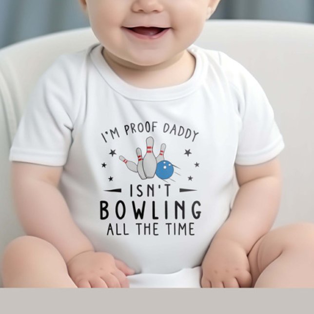 Body Para Bebê Futuro Bebê de Boliche - Pai de Boliche Engraçado (Criador carregado)