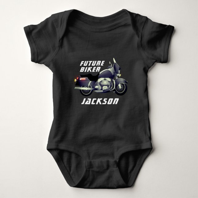 Body Para Bebê Futuro Biker com roupa de bebê moto (Frente)