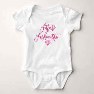 Body Para Bebê Futuro Diamante Fashionista Hot Pink
