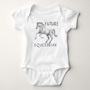 Body Para Bebê Futuro equestre com cavalo branco