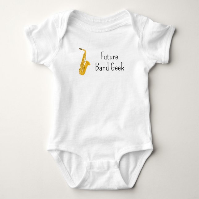 Body Para Bebê Futuro Gênio da Banda Saxofone (Frente)