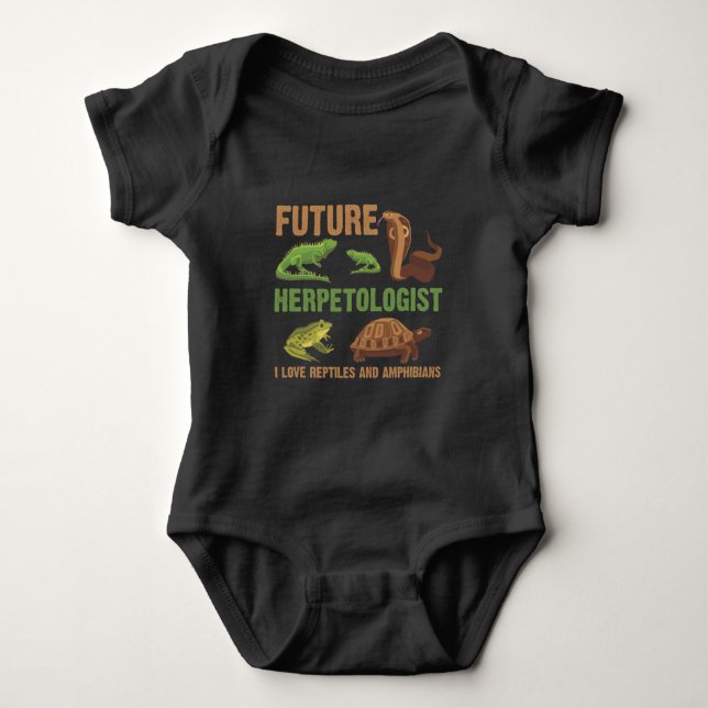 Body Para Bebê Futuro Herpetólogo Anfíbios Répteis Fan Kid (Frente)