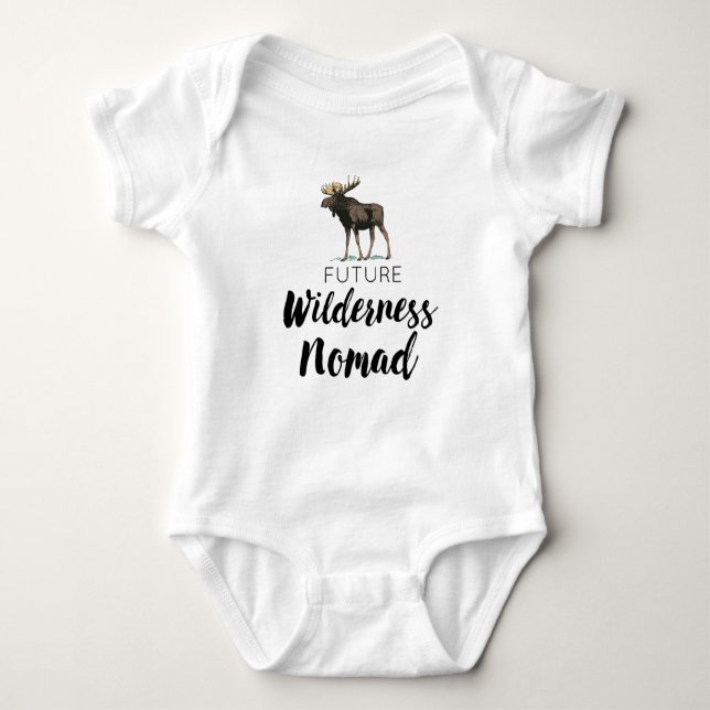 Body Para Bebê Futuro Nômade Selvagem Com Moose (Frente)
