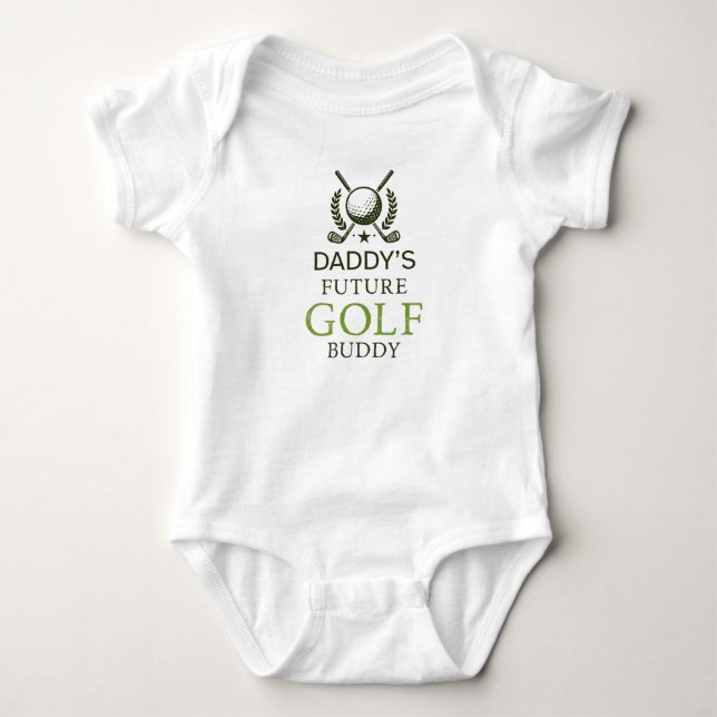 Body Para Bebê Futuro Parceiro de Golfe do Papai Fofo Jogando Gol (Frente)