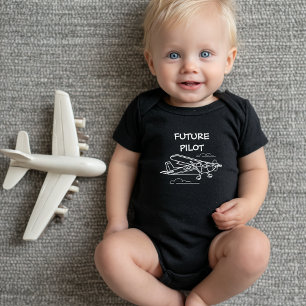 Body Para Bebê Futuro Piloto de Avião Cessna Neutro em Gênero