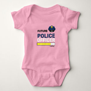 Body Para Bebê Futuro Policial Carregando Cute Personalizado