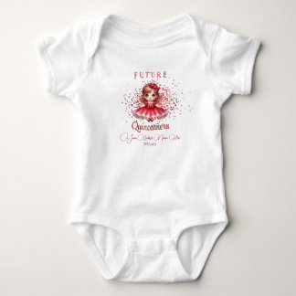 Body Para Bebê "Futuro Quinceañera" Vestido Vermelho