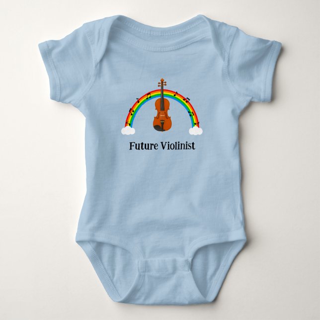 Body Para Bebê Futuro Violinista Arco-íris (Frente)