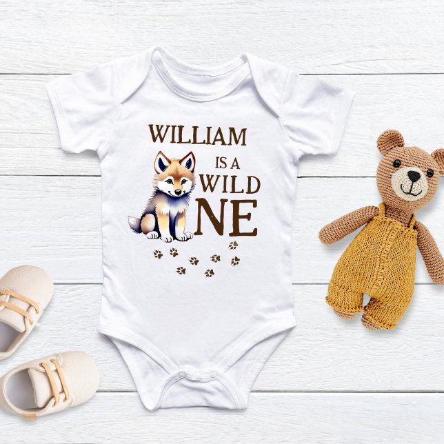 Body Para Bebê Galinha-do-mato-pombo-branco festa de aniversário  (Wild one wolf themed birthday party personalized t-shirt matching family photo props woodlands theme)