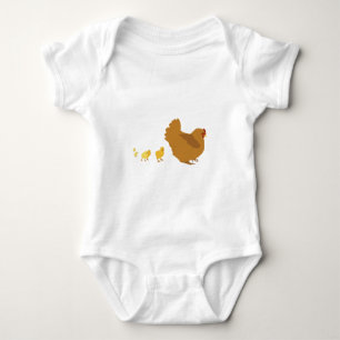 Body Para Bebê Galinha e pintinhos da mãe
