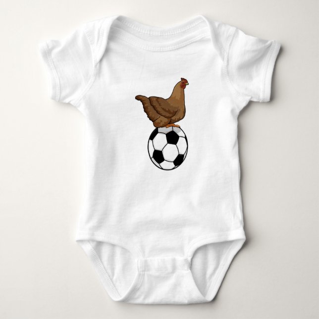 Body Para Bebê Galinha no Esporte do Futebol (Frente)