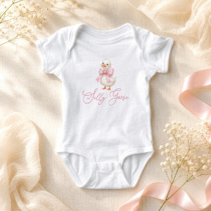 Body Para Bebê Ganso Bobo Laço Rosa