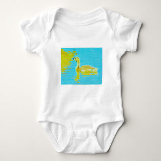 Body Para Bebê Ganso de bebê amarelo com água azul clara