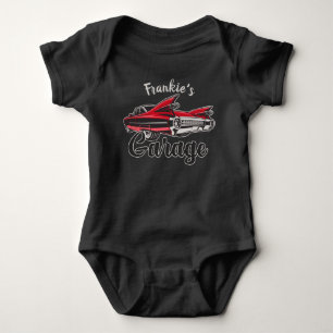 Body Para Bebê Garagem do Carro Clássico do Red Caddy Vintage
